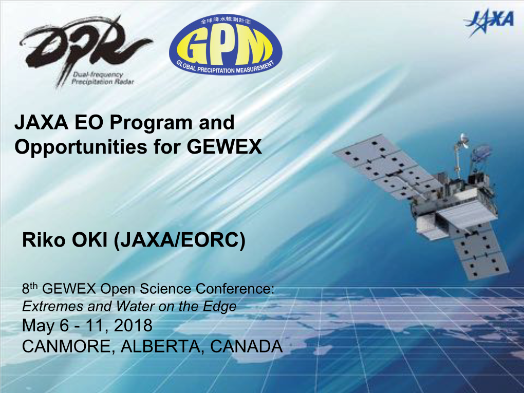 JAXA EO Program and Opportunities for GEWEX