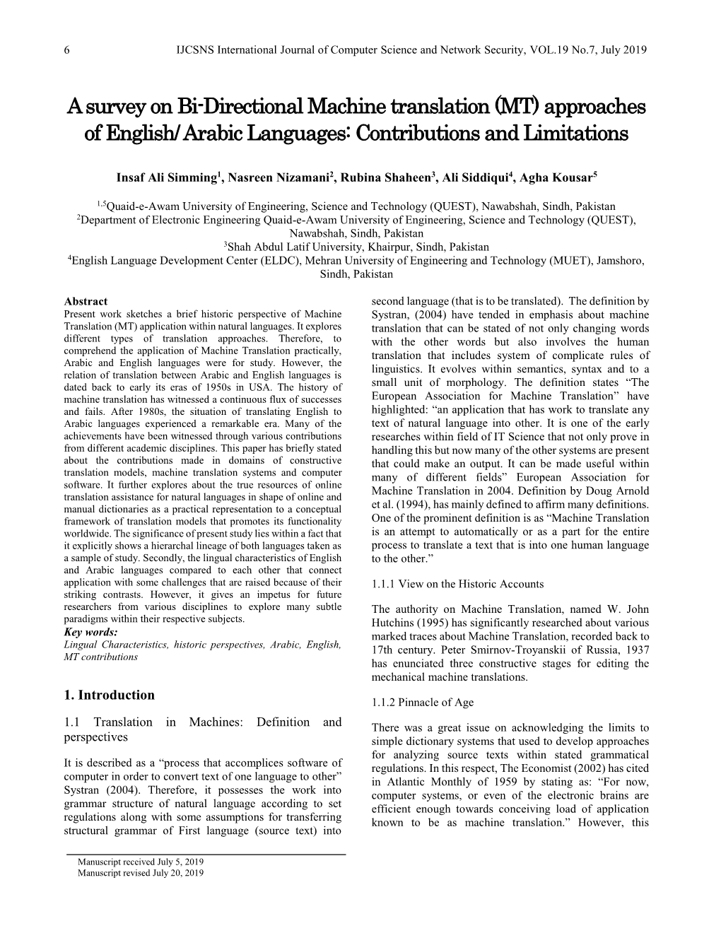 Arabic Languages: Contributions and Limitations