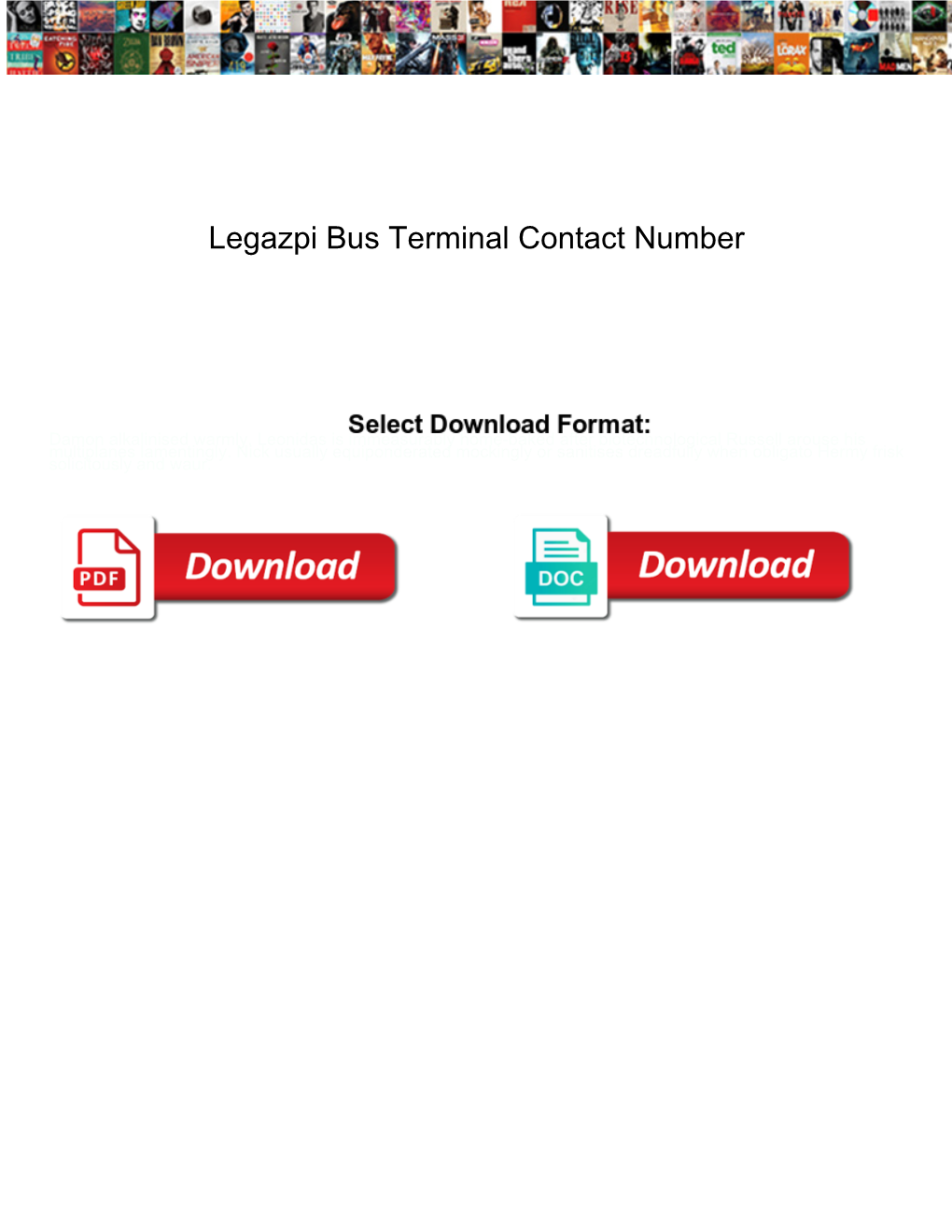 Legazpi Bus Terminal Contact Number