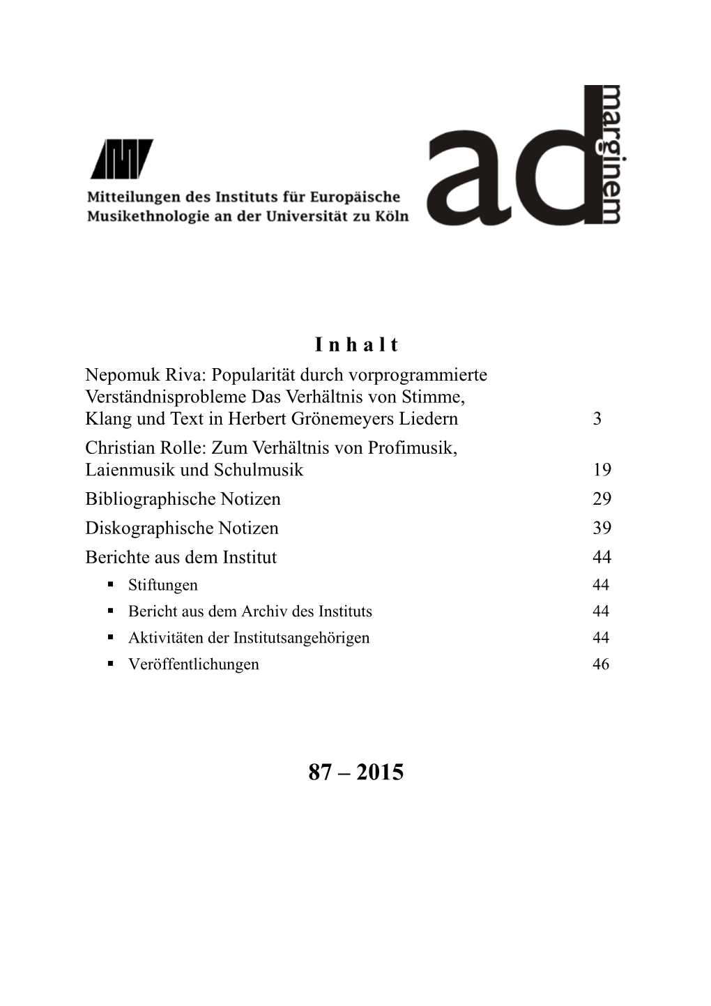 Ad Marginem Nr. 87 (2015)