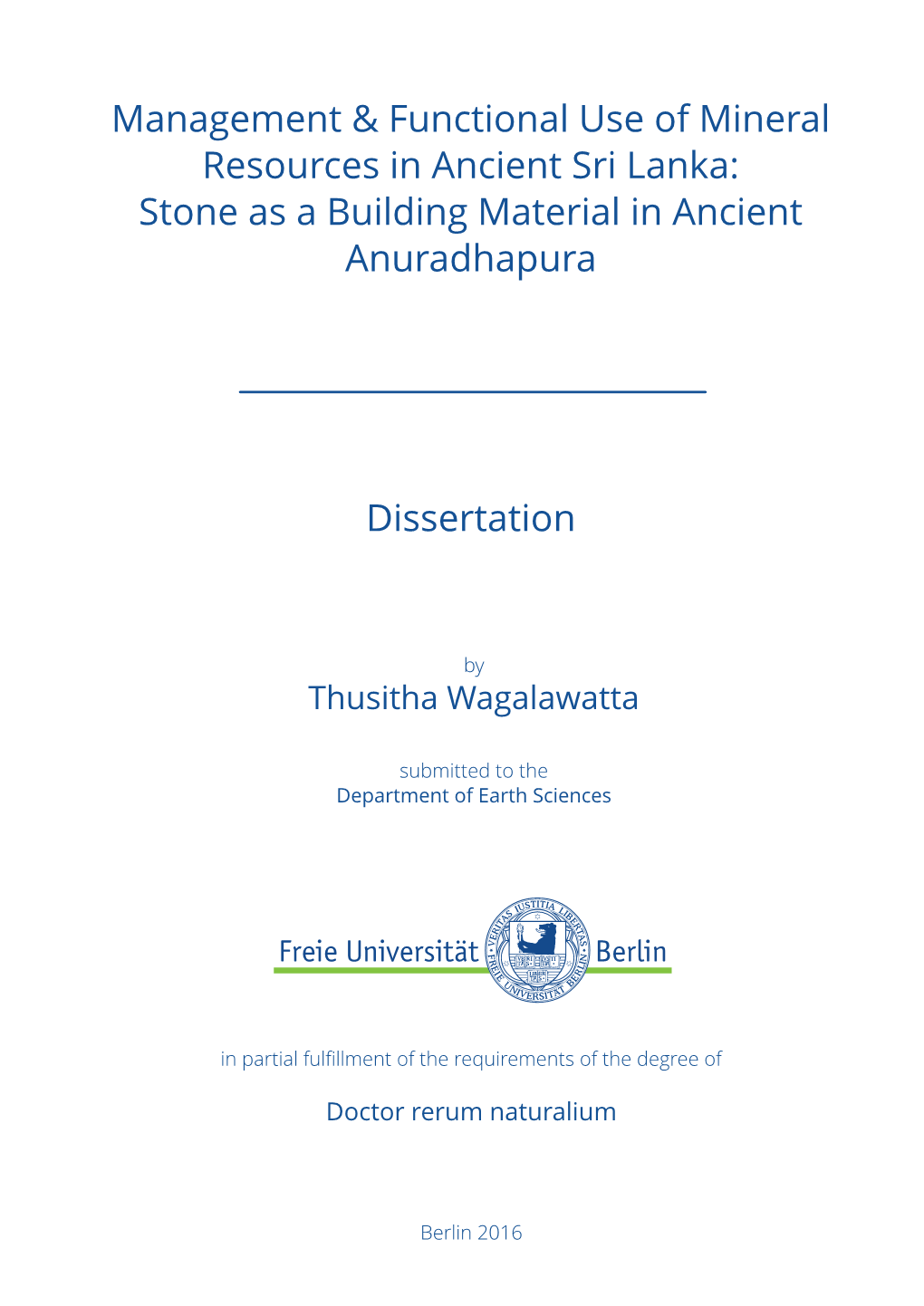 Stone As a Building Material in Ancient Anuradhapura