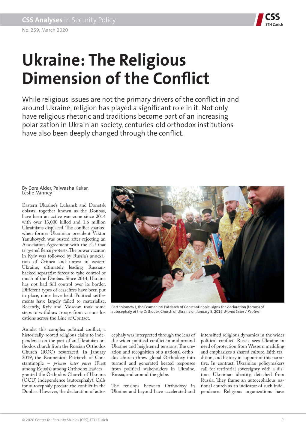 Ukraine: the Religious Dimension of the Conflict