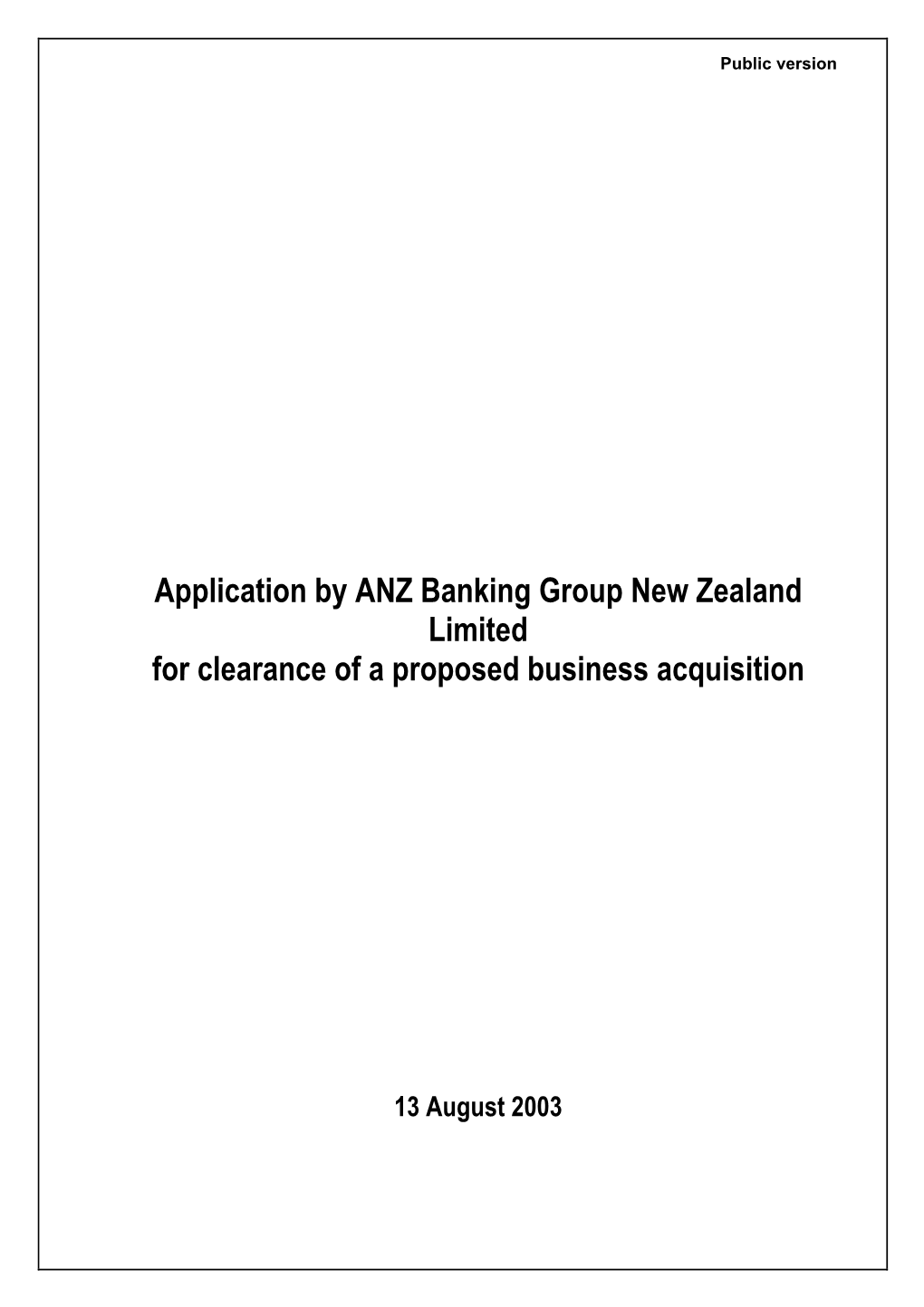 ANZ Banking Group NZ and National Bank of NZ