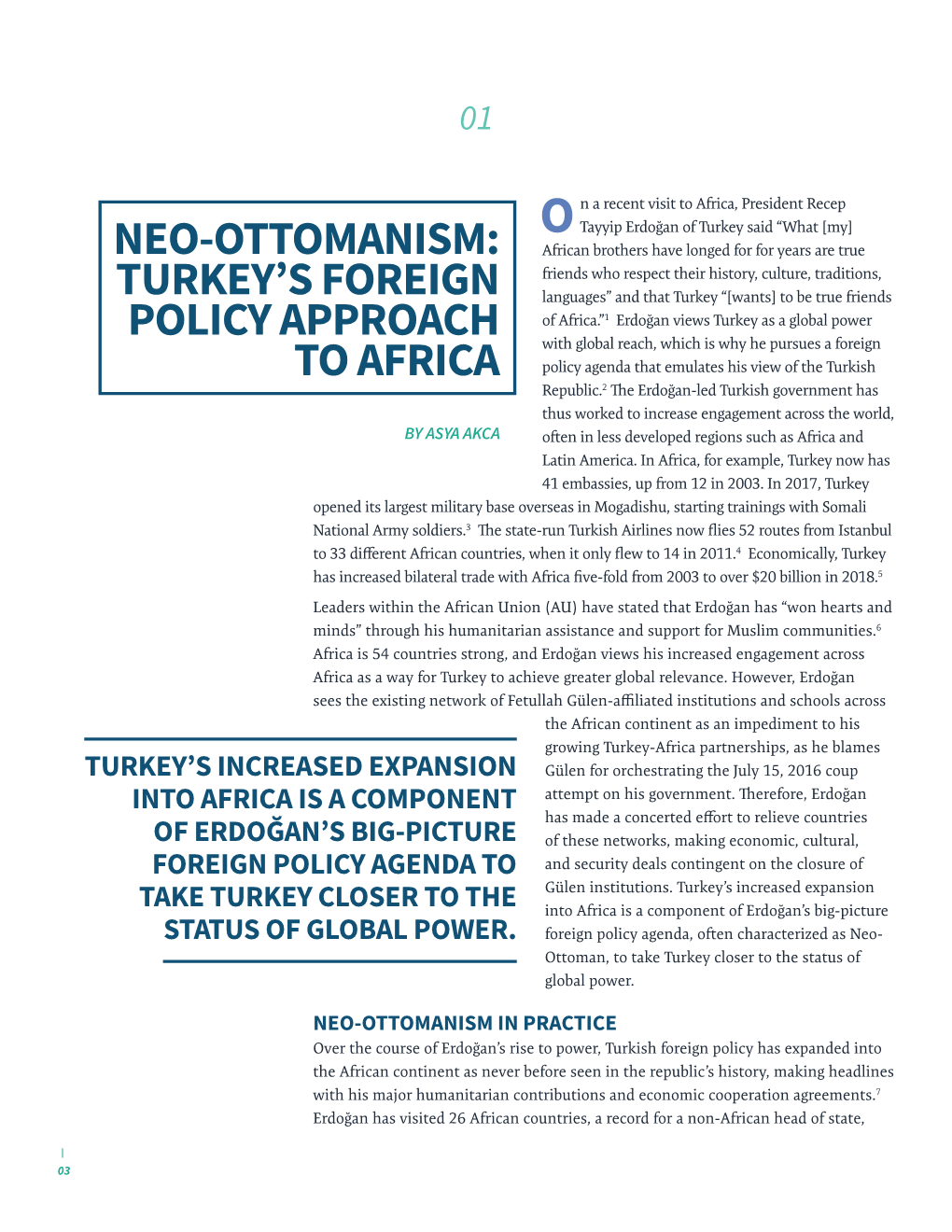 Neo-Ottomanism: Turkey's Foreign Policy Approach To