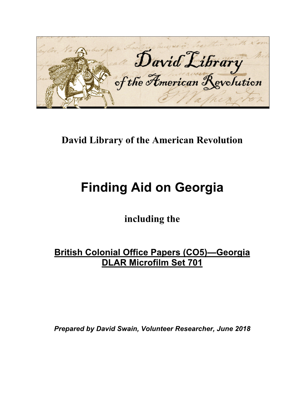 British Colonial Office Georgia Records Finding