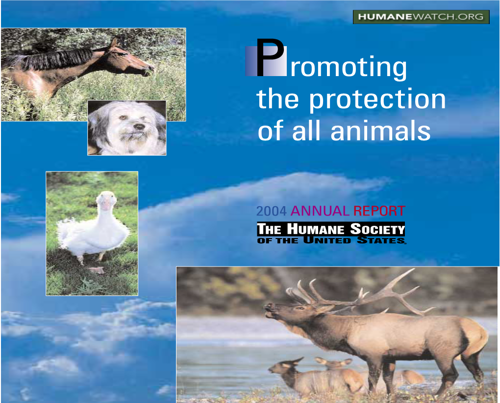 HSUS Annual Report 2004 INSIDE2