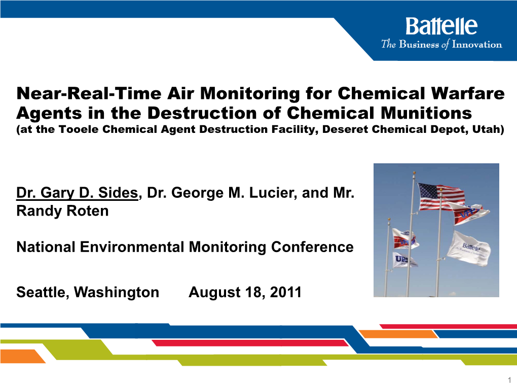 Near-Real-Time Air Monitoring for Chemical Warfare Agents in The