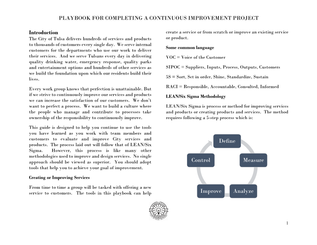 Continuous Improvement Playbook