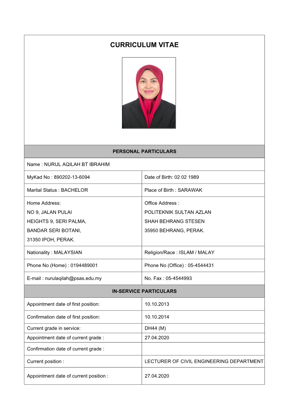 Curriculum Vitae