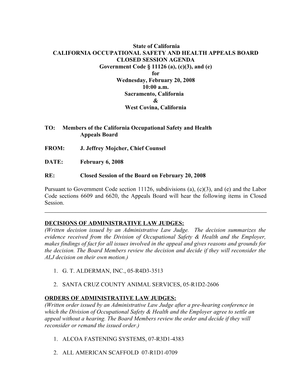 California Occupational Safety & Health Appeals Board s11