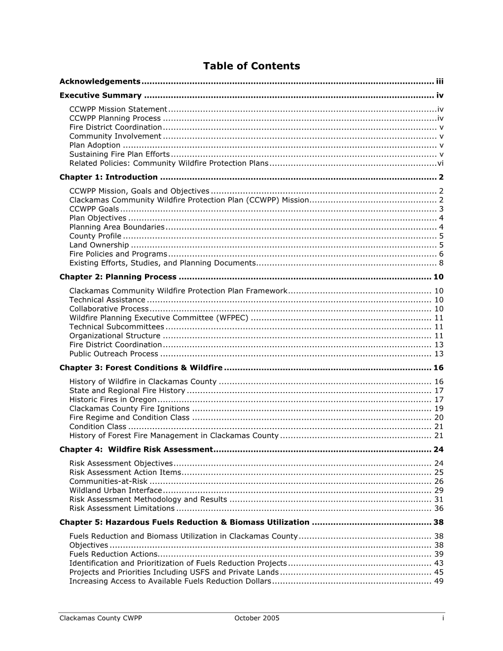 Table of Contents Acknowledgements