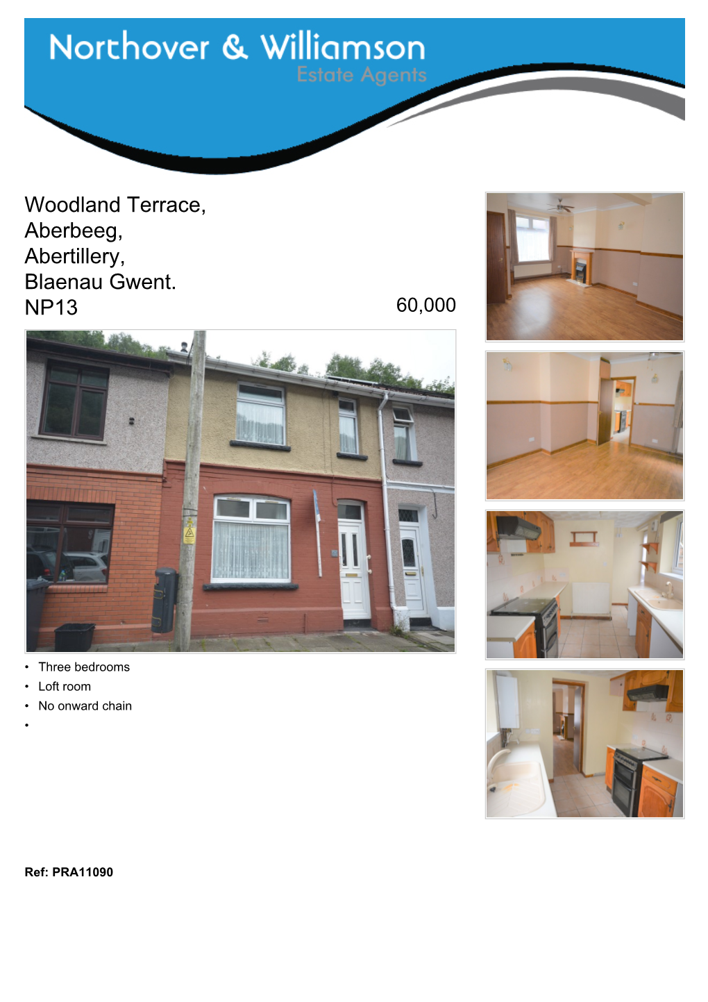 Woodland Terrace, Aberbeeg, Abertillery, Blaenau Gwent. NP13 60,000