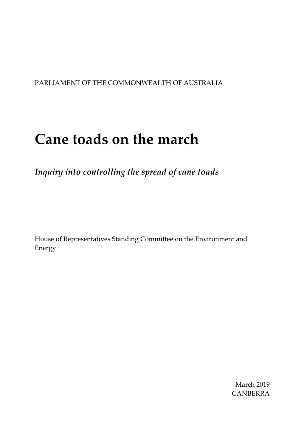 Cane Toads on the March