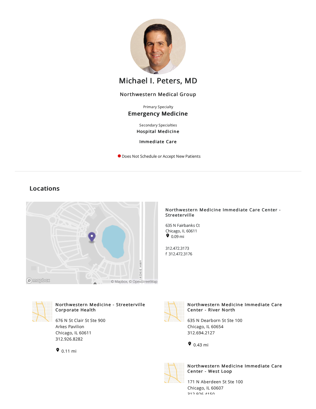 Michael I. Peters, MD Northwestern Medical Group