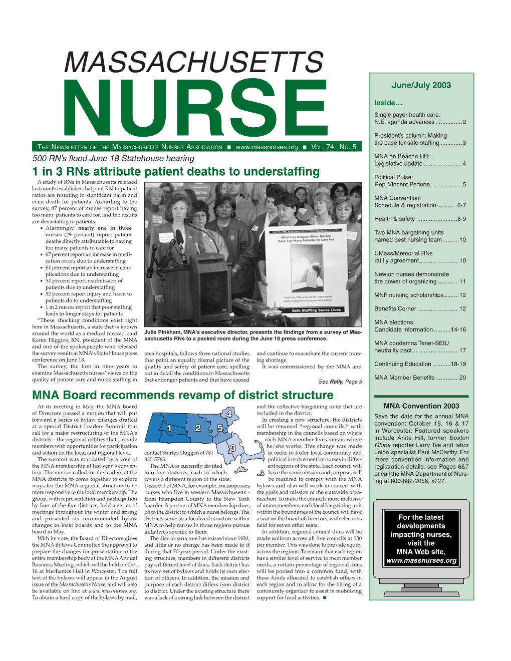 Massachusetts Nurse Newsletter :: June/July 2003