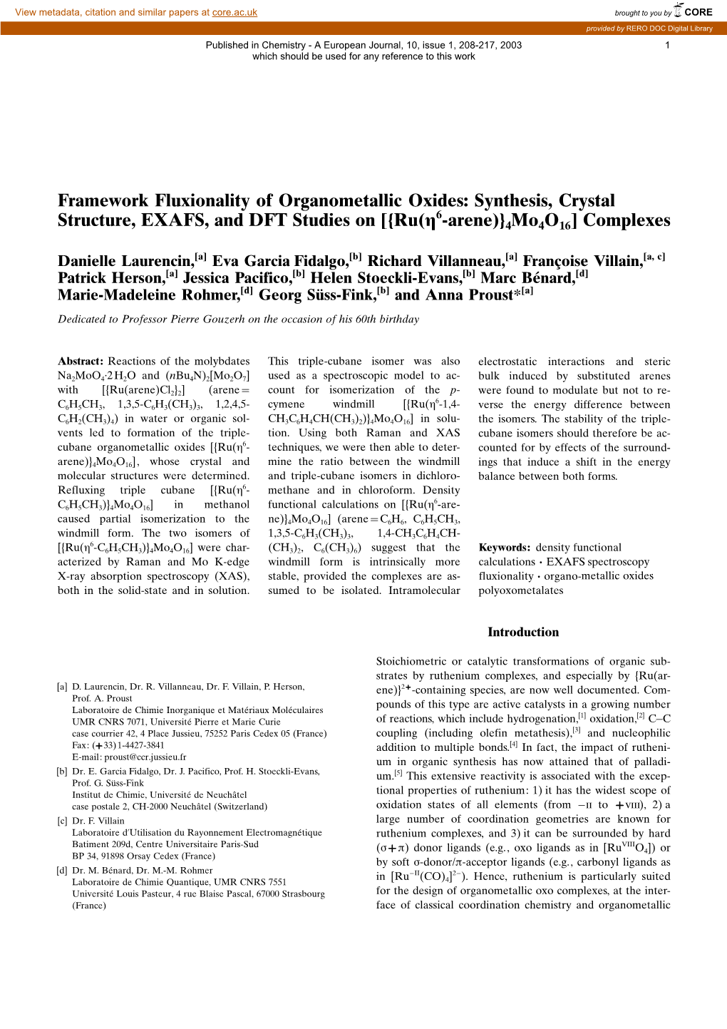 Synthesis, Crystal Structure, EXAFS, and DFT Studies On