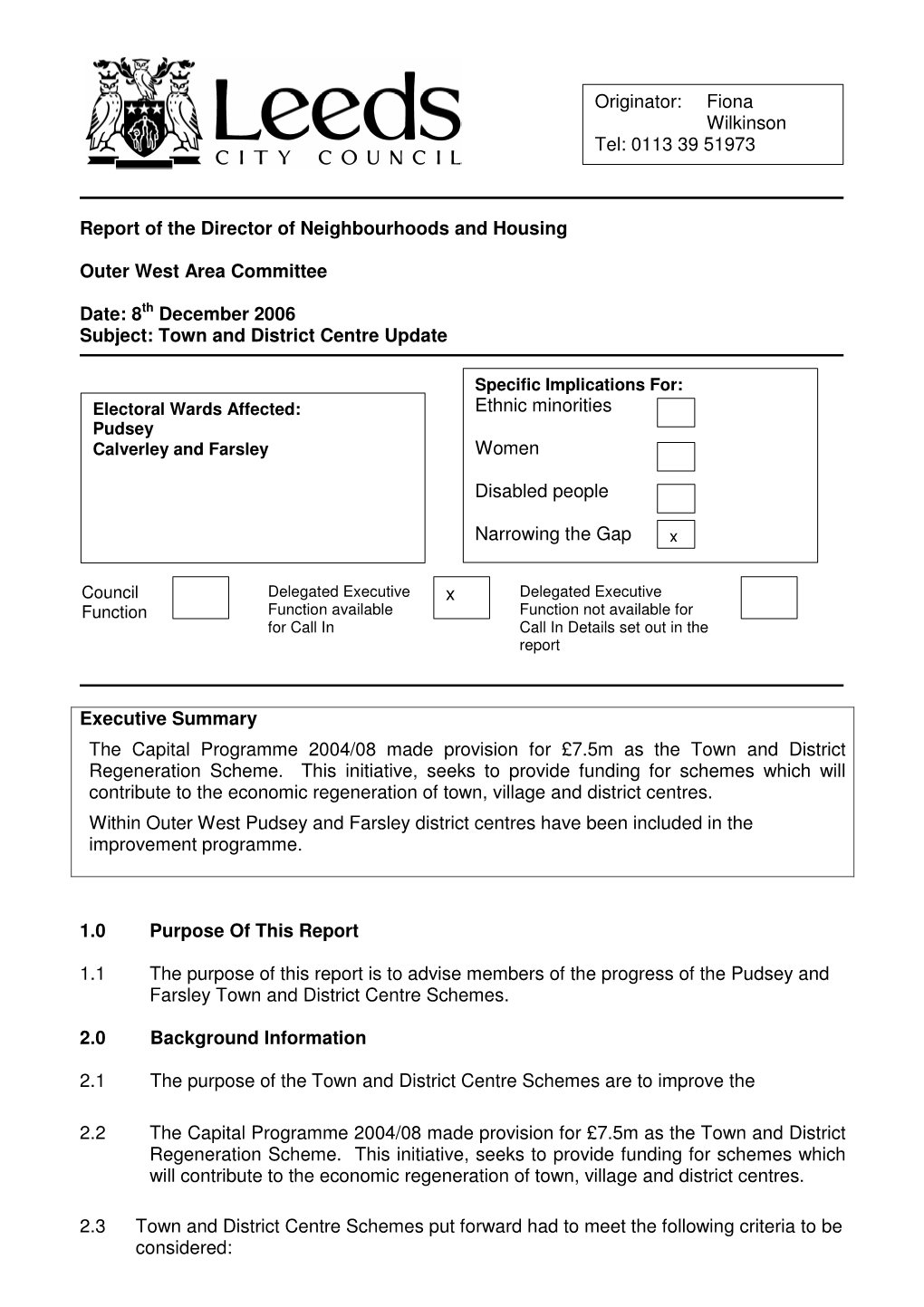 Agenda Reports Pack (Public) 08/02/2010, 14:00