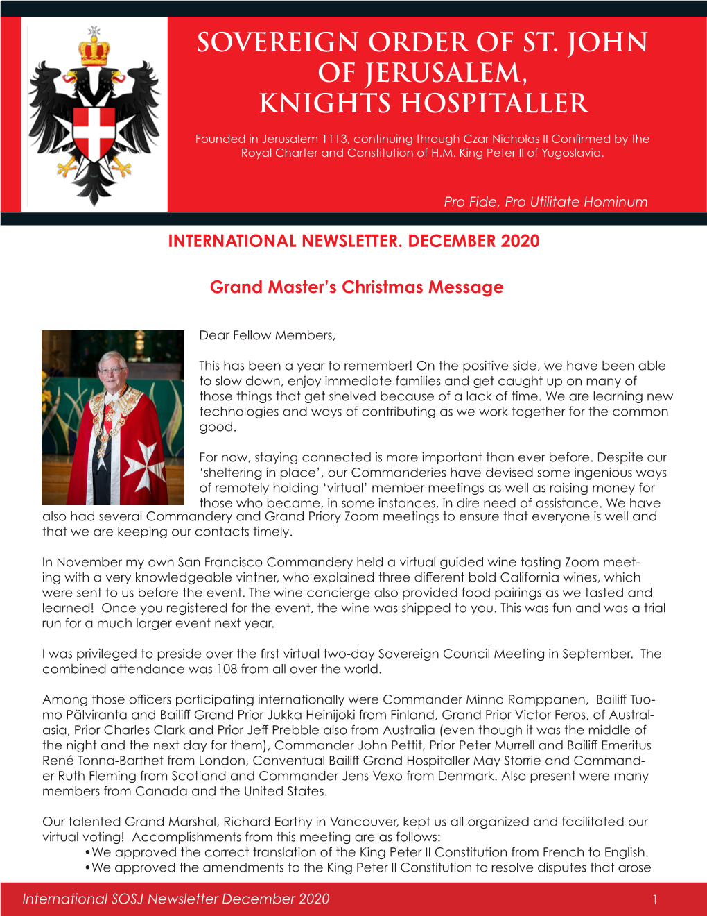 Sovereign Order of St. John of Jerusalem, Knights Hospitaller