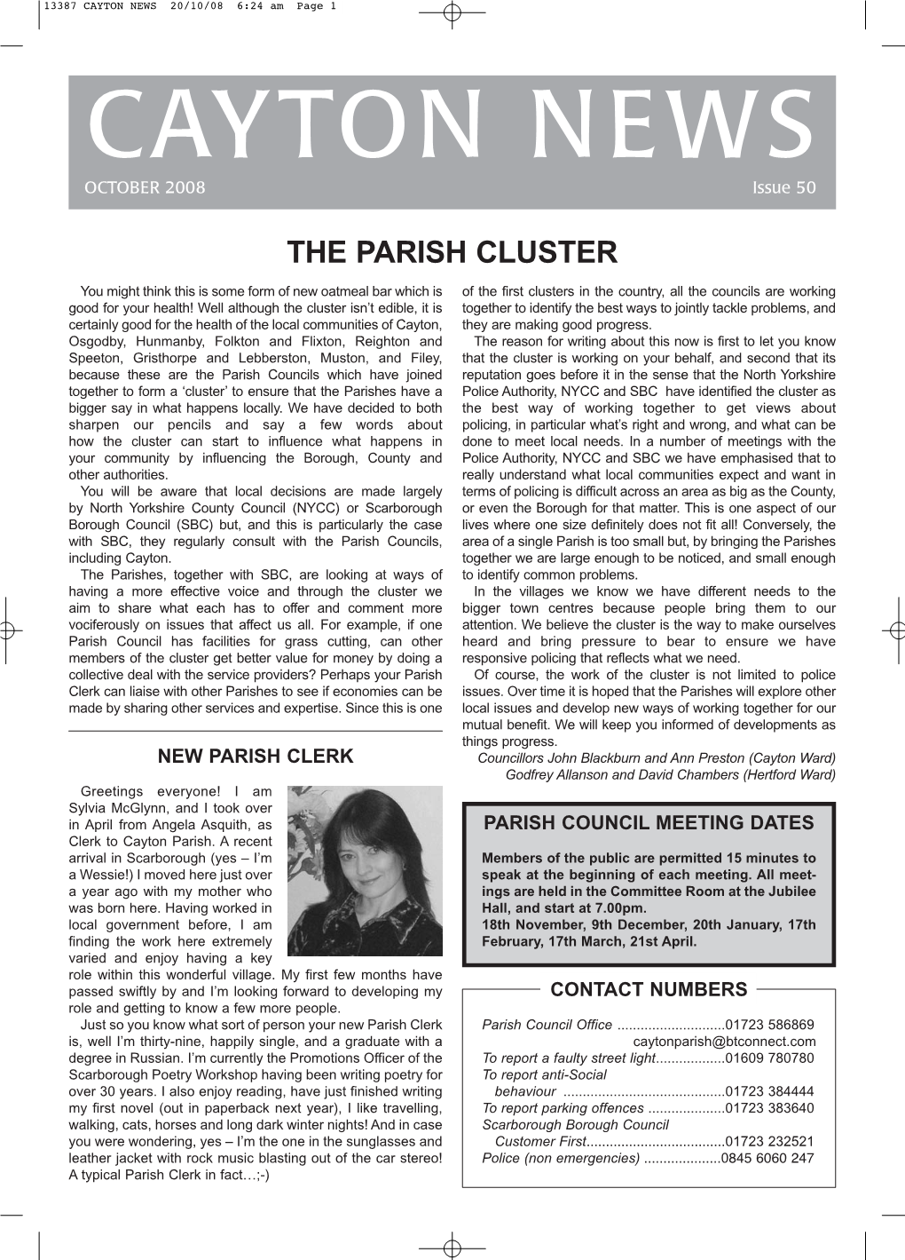 13387 CAYTON NEWS 20/10/08 6:24 Am Page 1 CAYTON NEWS OCTOBER 2008 Issue 50