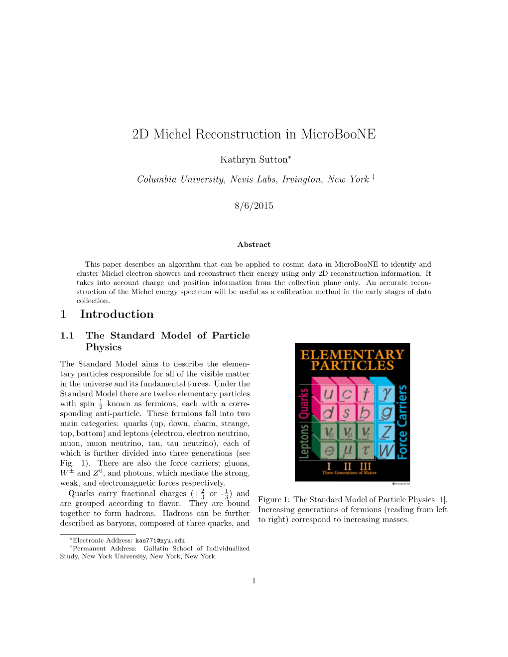 2D Michel Reconstruction in Microboone