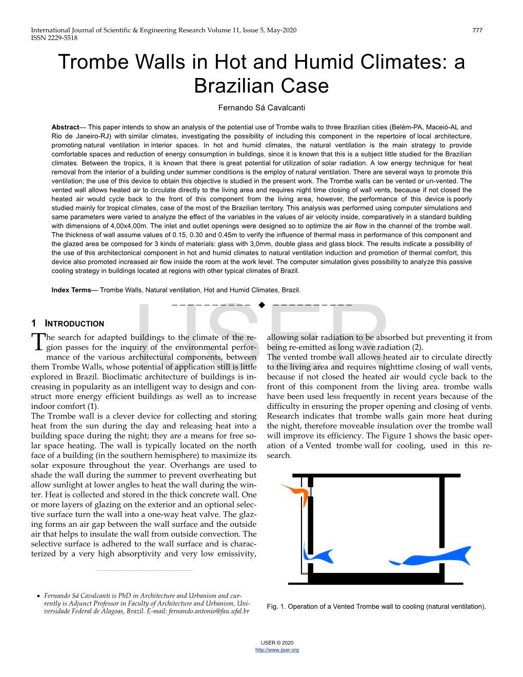 Trombe Walls in Hot and Humid Climates: a Brazilian Case Fernando Sá Cavalcanti