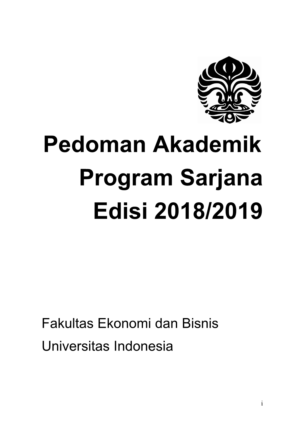 Pedoman Akademik Program Sarjana Edisi 2018/2019