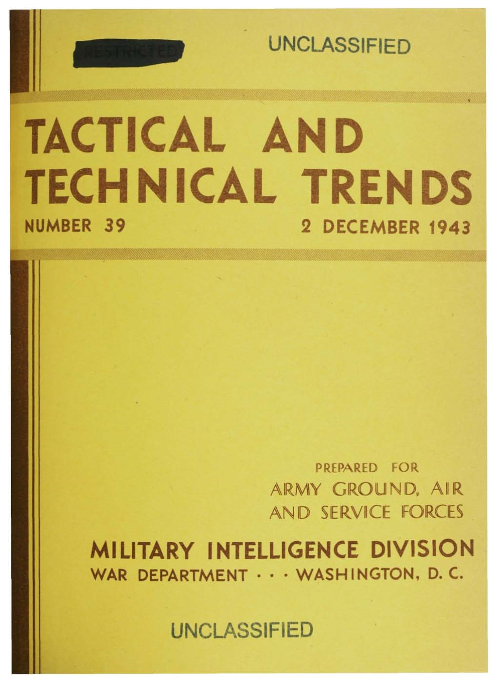 Tactical and Technical Trends Number 39 2 December 1943