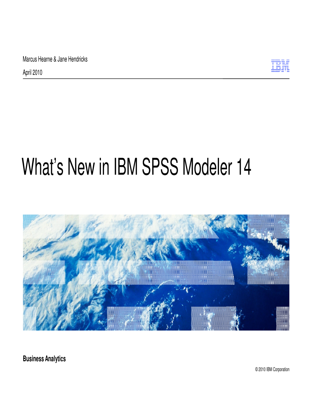 What's New in IBM SPSS Modeler 14