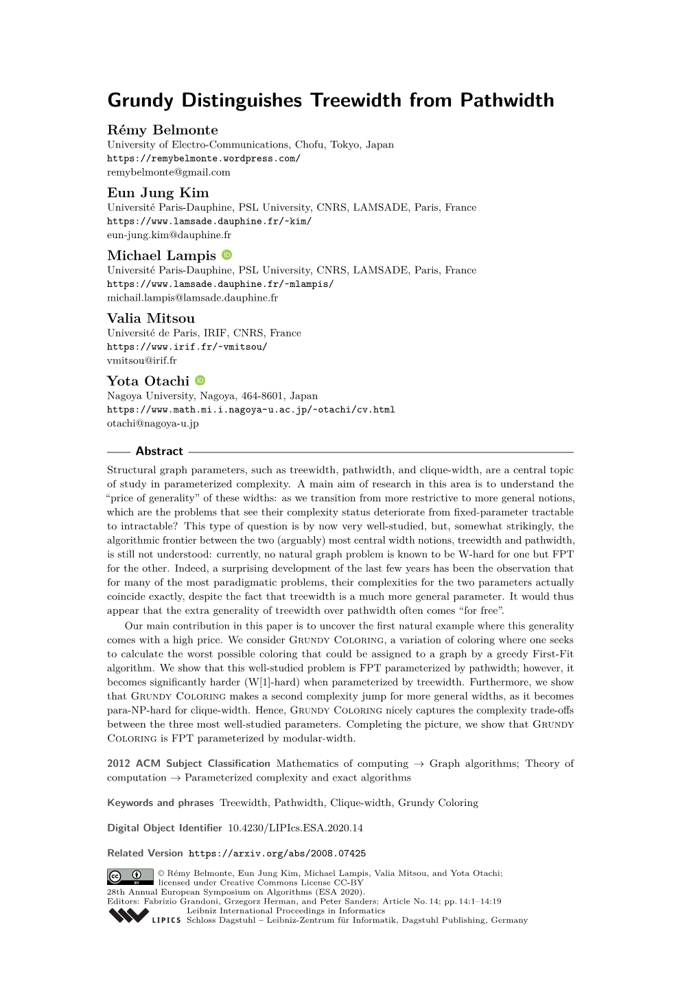 Grundy Distinguishes Treewidth from Pathwidth