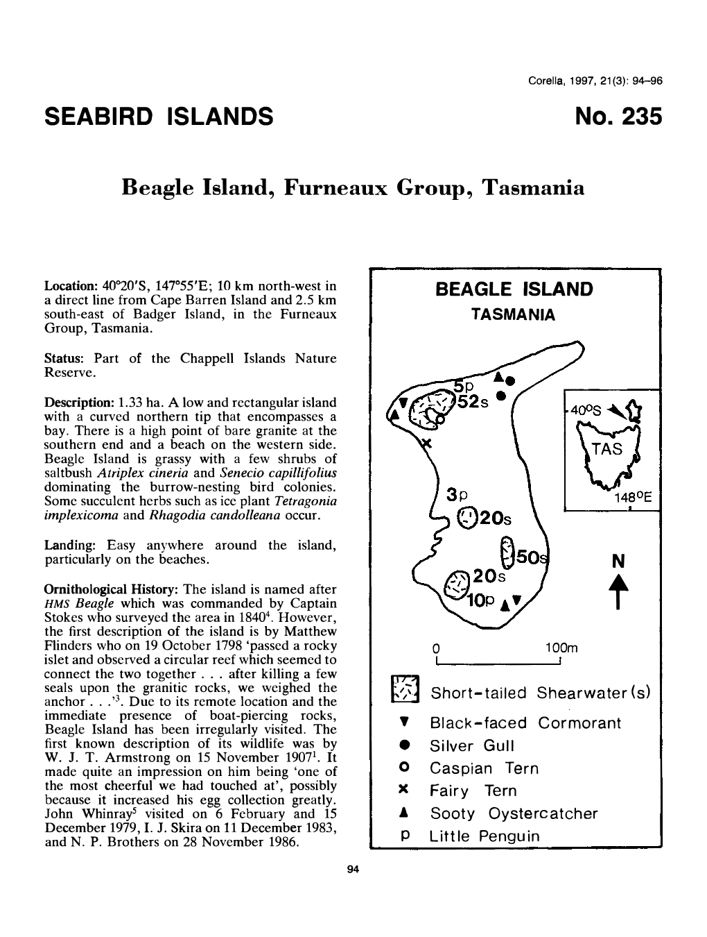 Brothers N.P. Et Al (1997). Seabird Islands: No. 235 Beagle Island