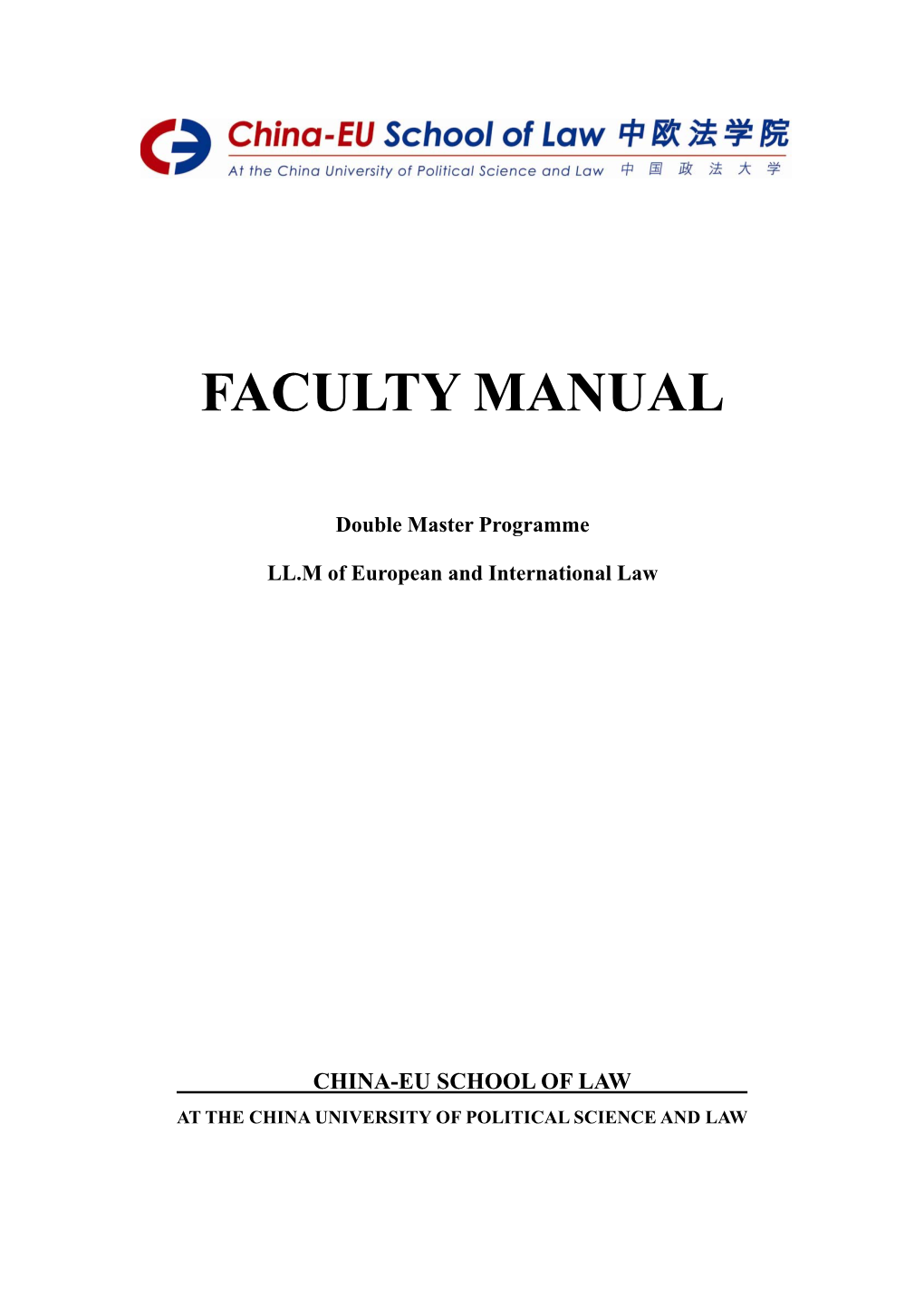 Faculty Manual