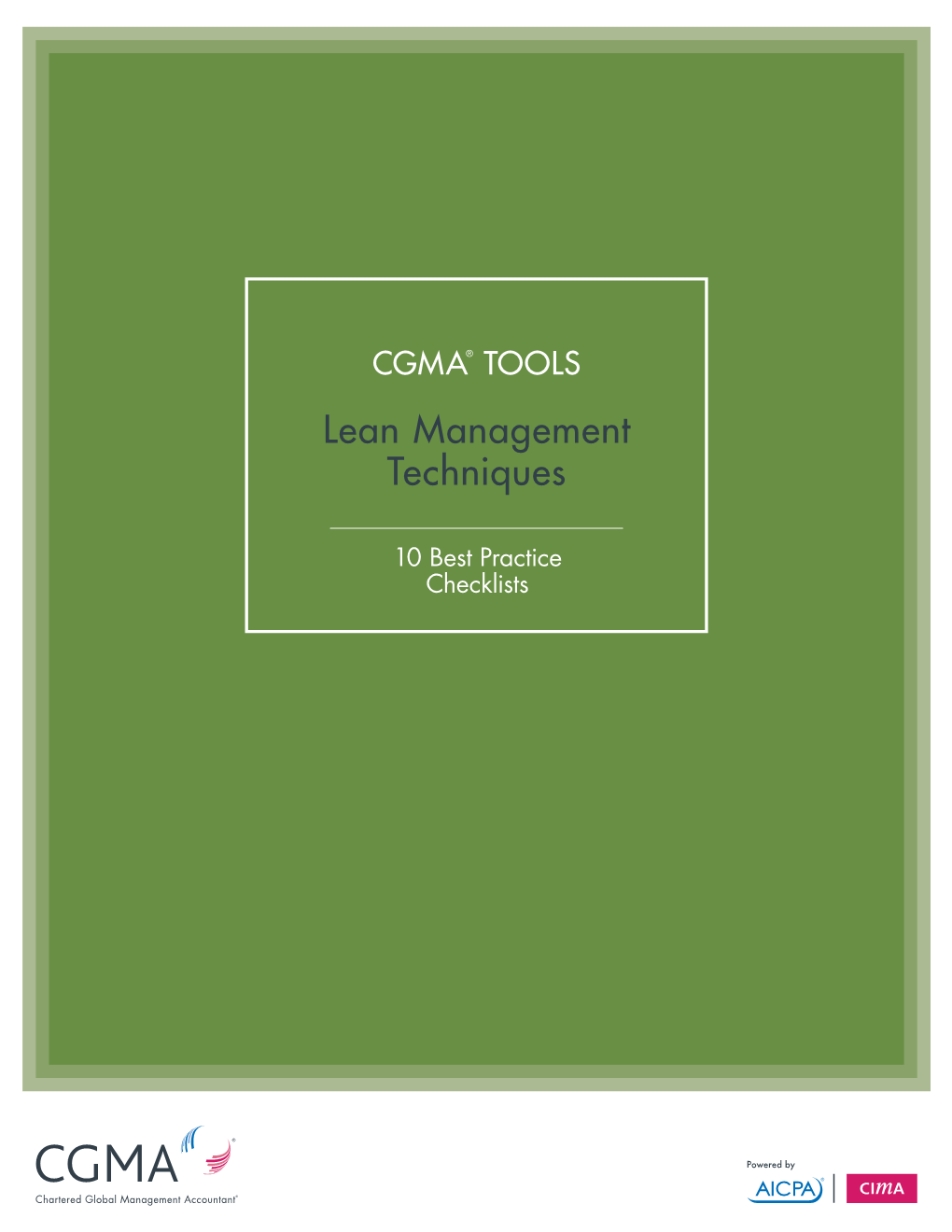 CGMA® TOOLS Lean Management Techniques