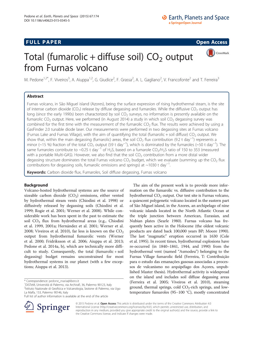 CO2 Output from Furnas Volcano M