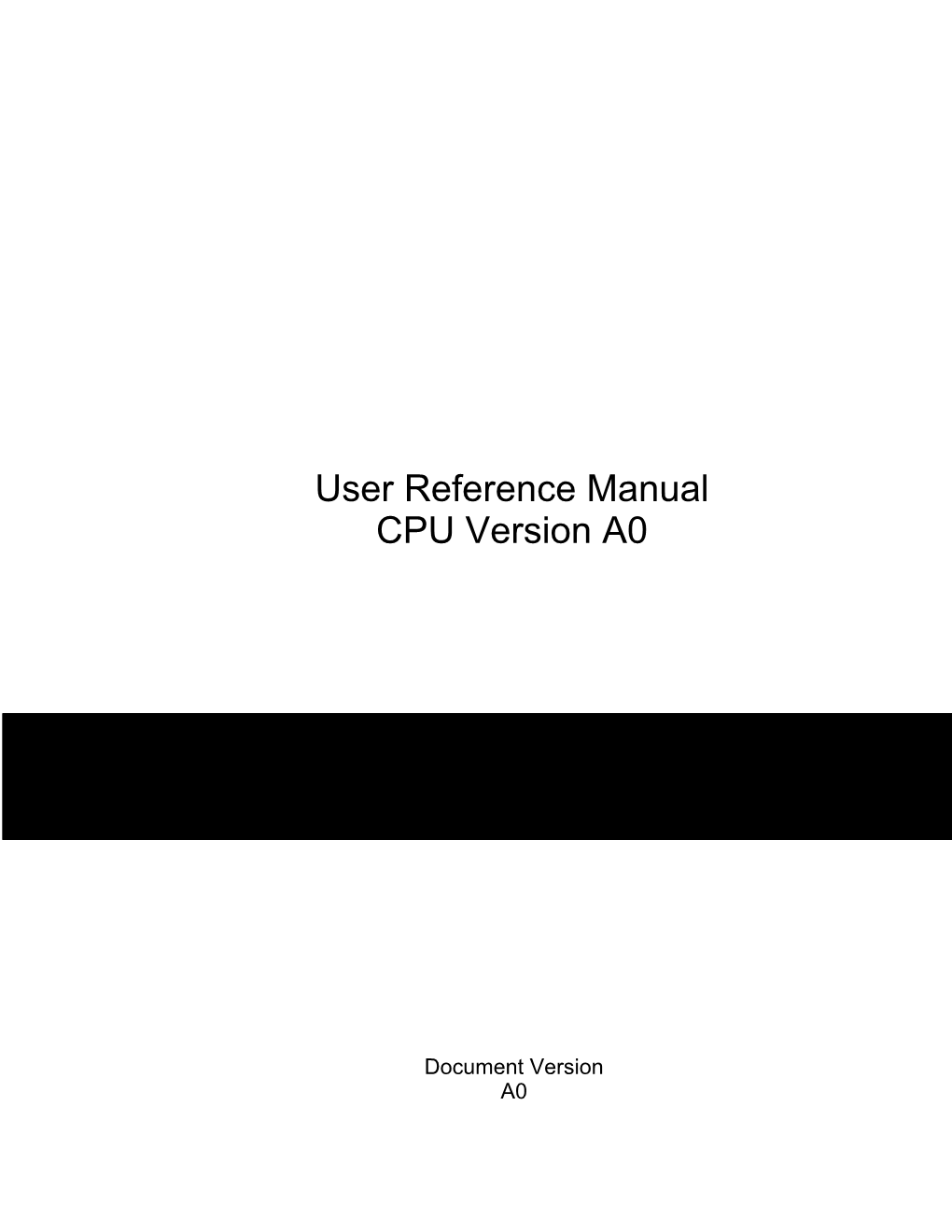 Half-Y User Reference Manual CPU Version A0