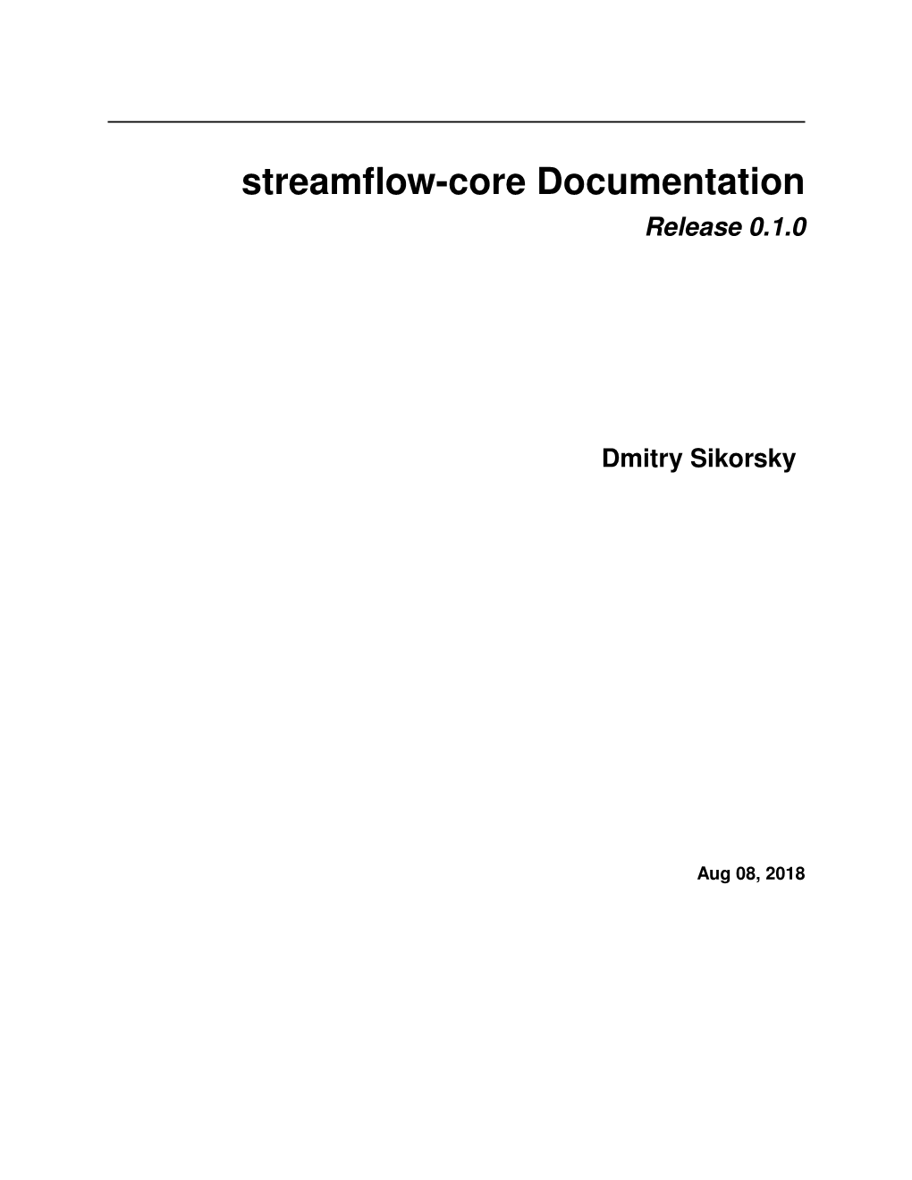 Streamflow-Core Documentation