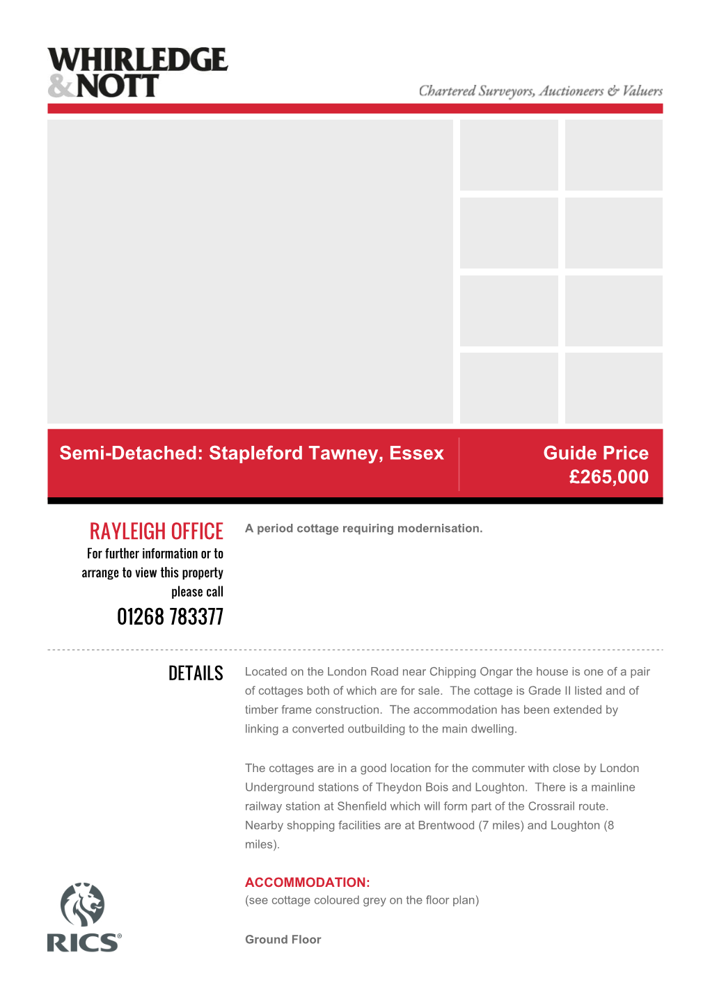 Semi-Detached: Stapleford Tawney, Essex Guide Price £265,000