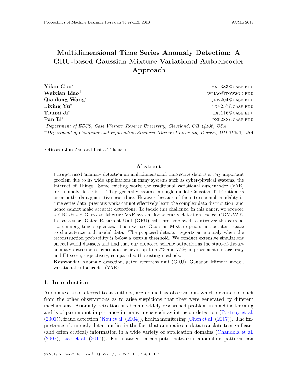 A GRU-Based Gaussian Mixture Variational Autoencoder Approach