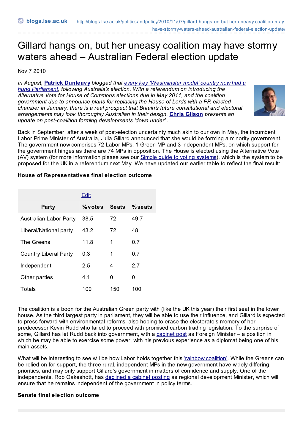 Gillard Hangs On, but Her Uneasy Coalition May Have Stormy Waters Ahead – Australian Federal Election Update