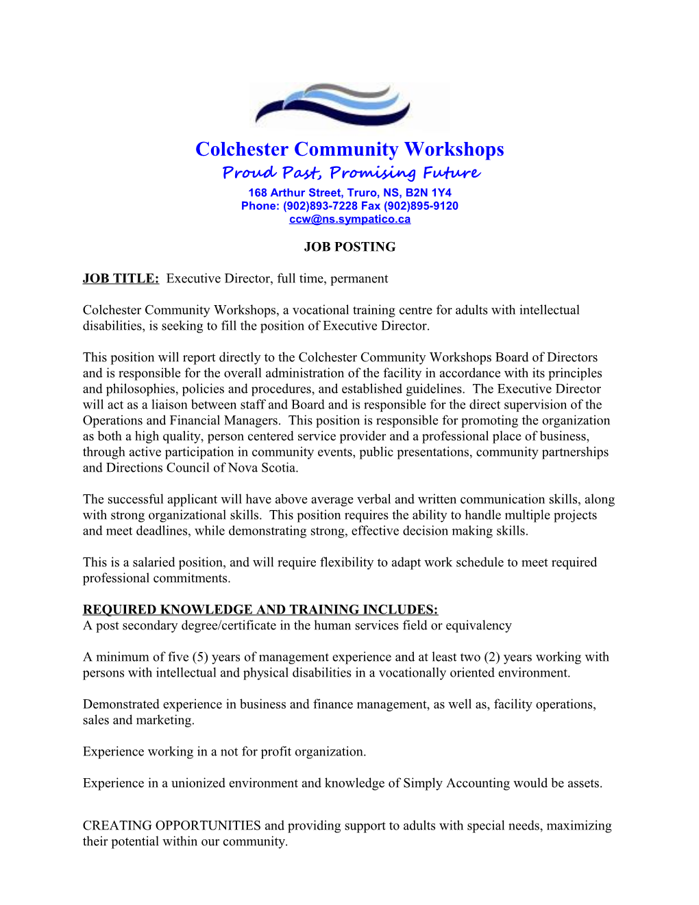 Colchester Community Workshops