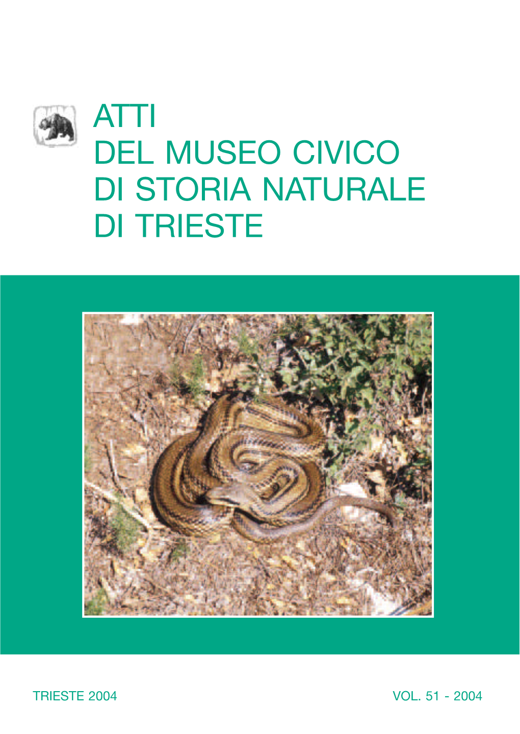 Atti Del Museo Civico Di Storia Naturale Di Trieste