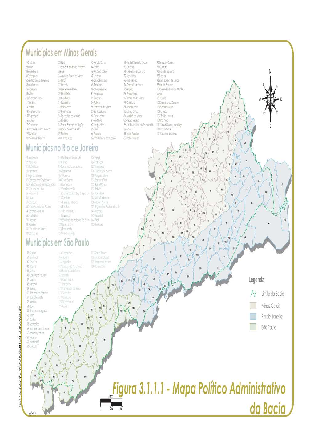 Mapa Político Administrativo Da Bacia