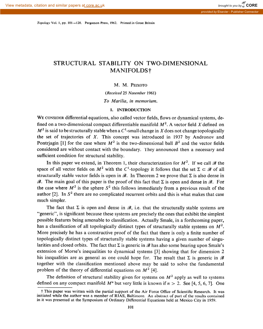 STRUCTURAL STABILITY on TWO-DIMENSIONAL MANIFOLDS J