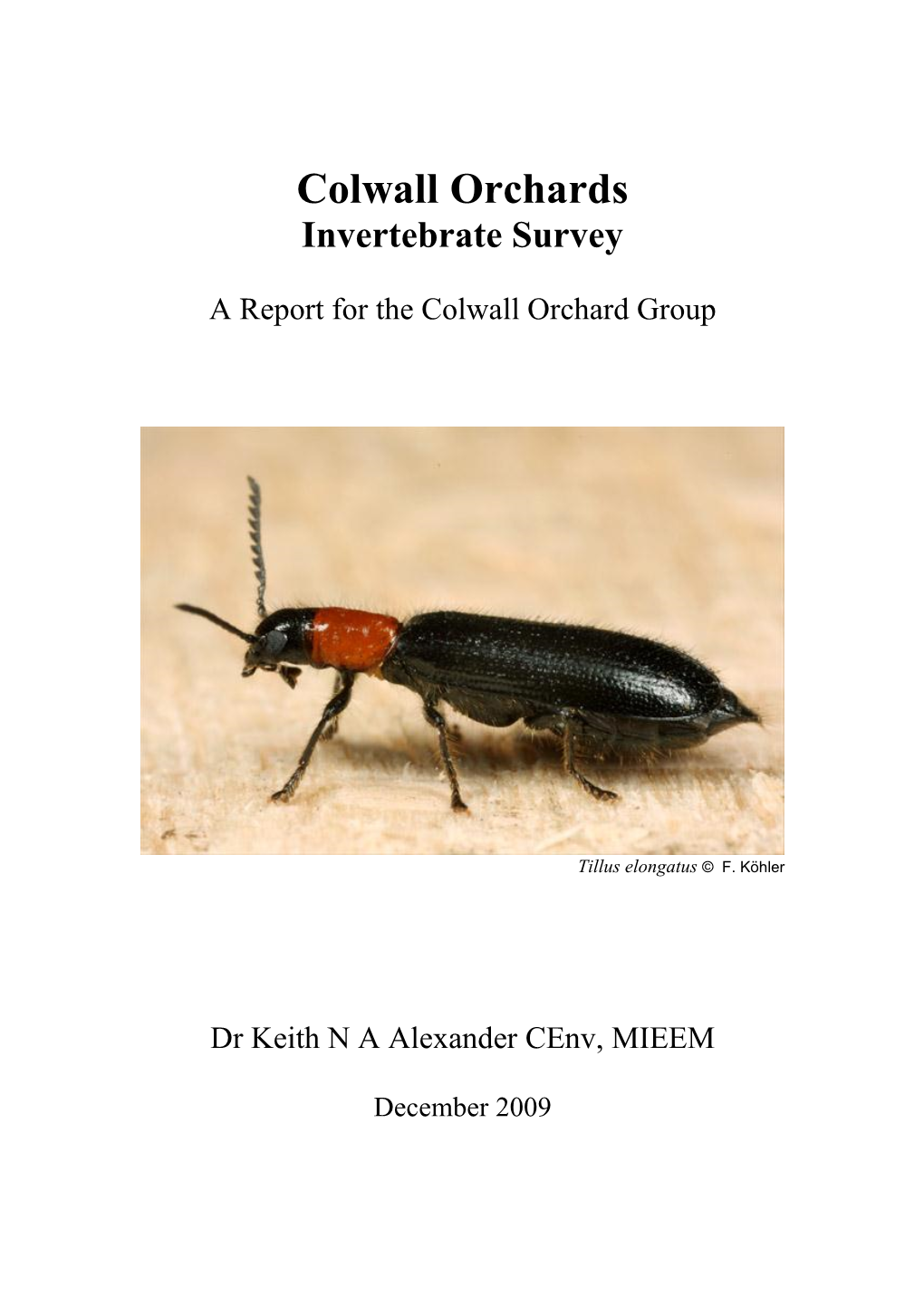 Colwall Orchards Invertebrate Survey