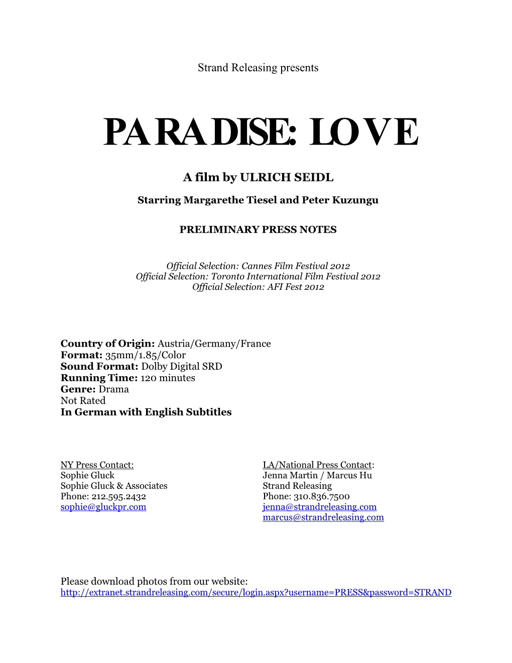 Paradise: Love