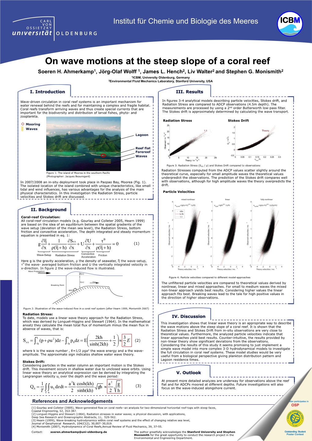 On Wave Motions at the Steep Slope of a Coral Reef Soeren H