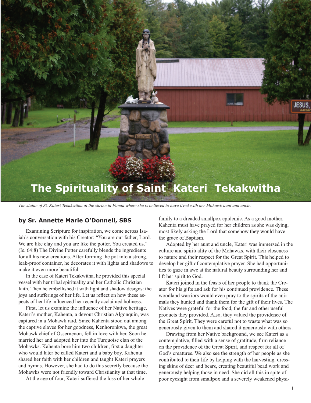 The Spirituality of Saint Kateri Tekakwitha