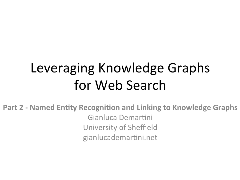 Named Entity Recognition and Linking to Knowledge Graphs