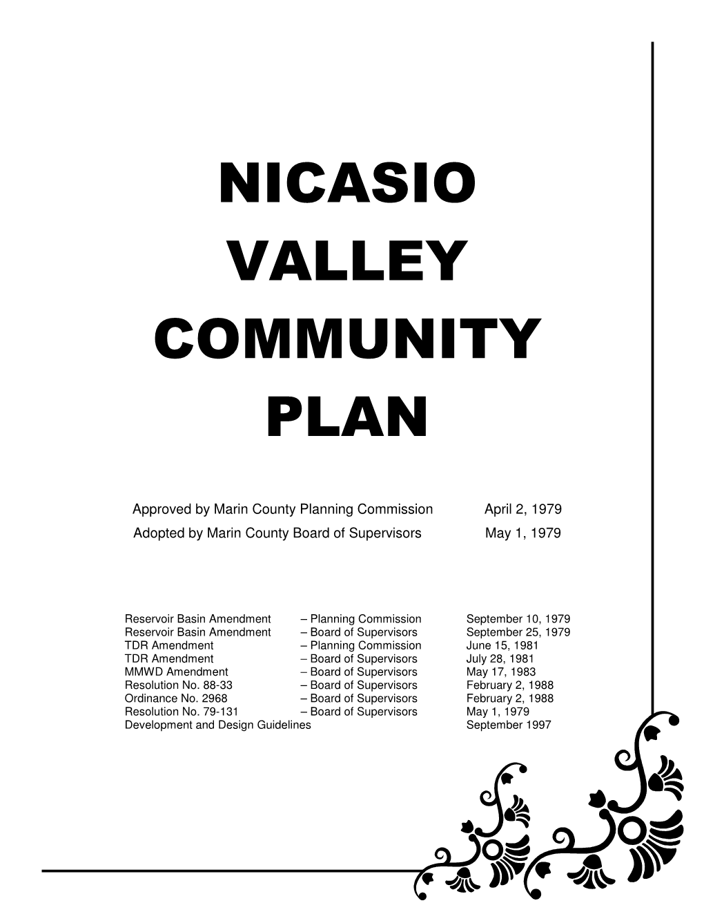 Nicasio Valley Community Plan