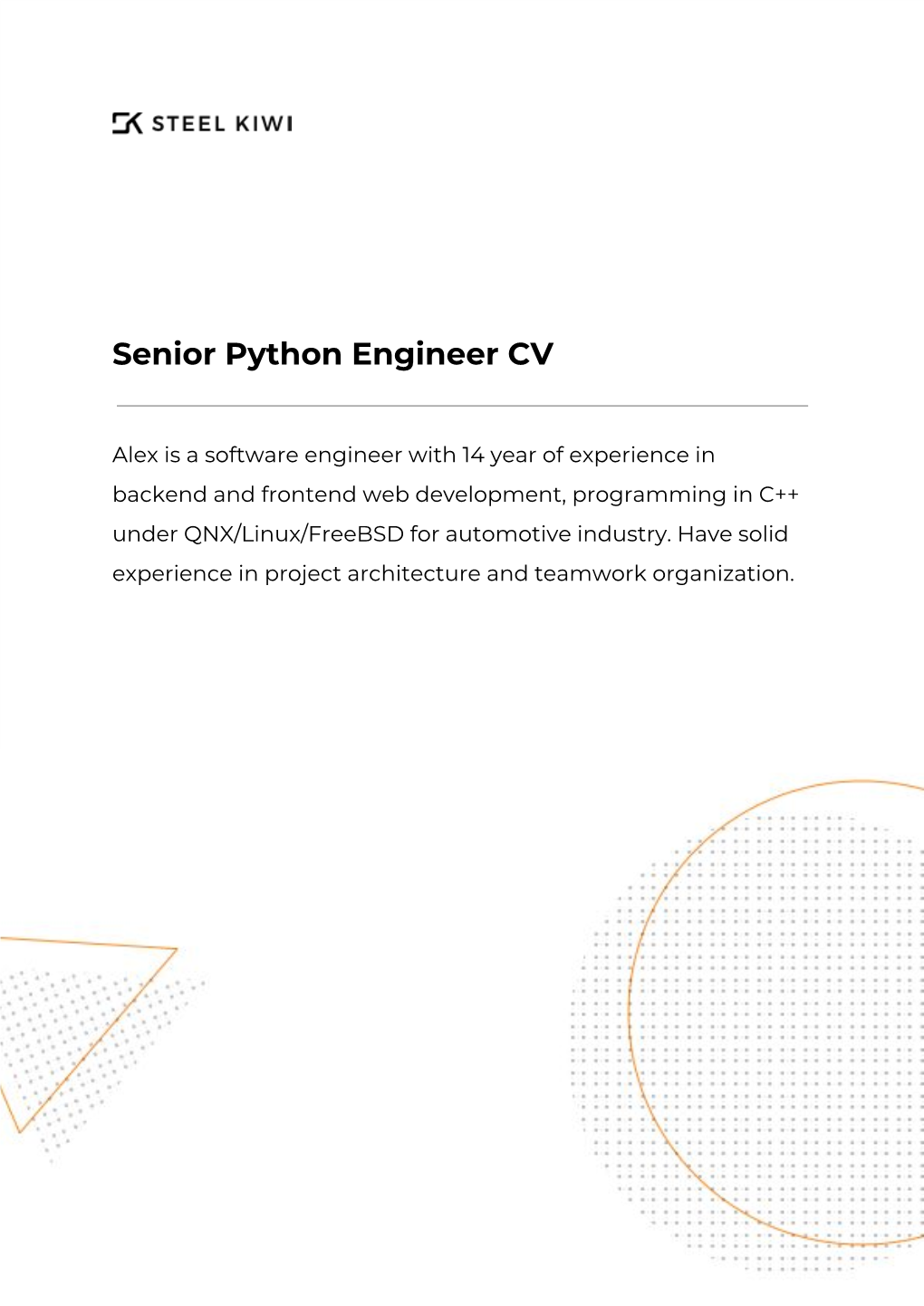 Senior Python Engineer CV
