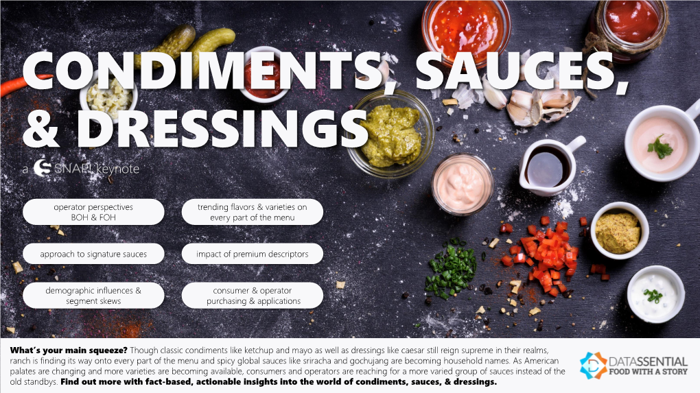 Condiments, Sauces, & Dressings Keynote Brochure & Sample Slides